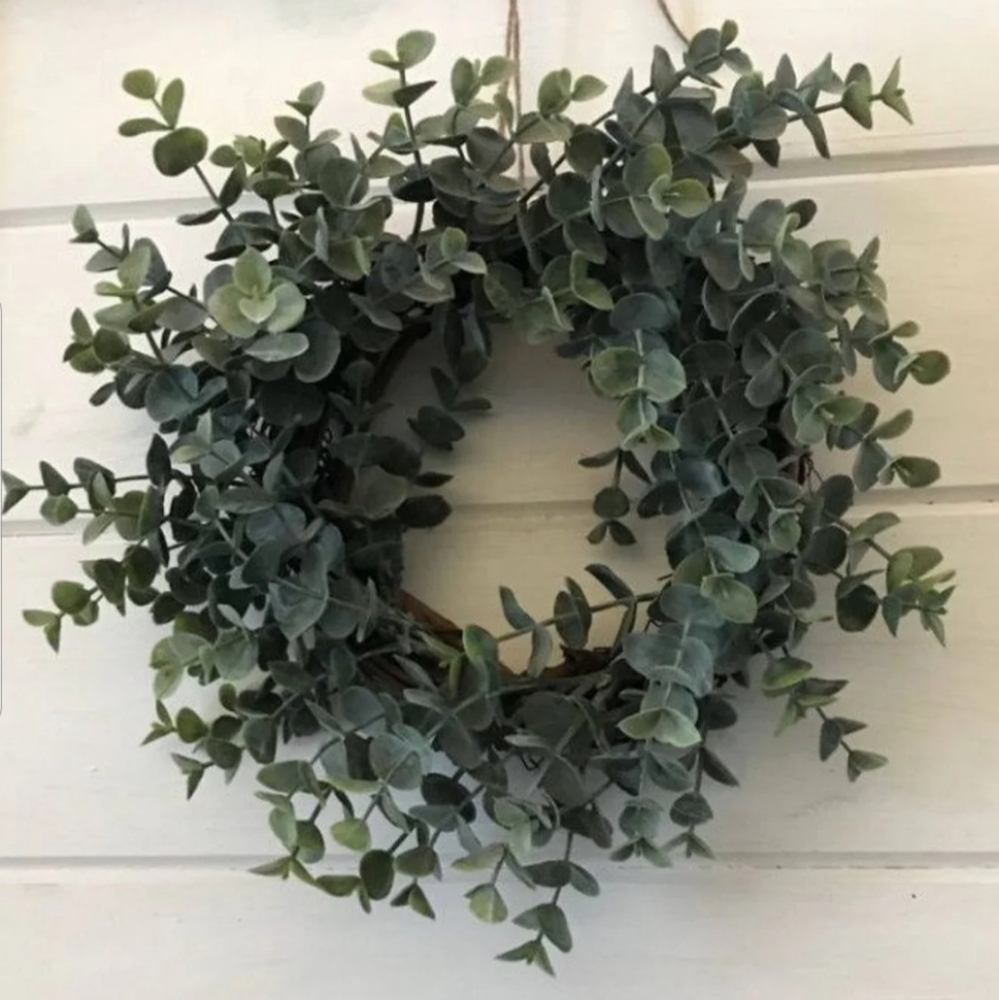 Adorable farmhouse Shabby faux EUCALYPTUS wreath